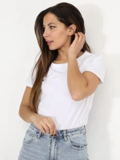 T-shirt Basique à Col Rond