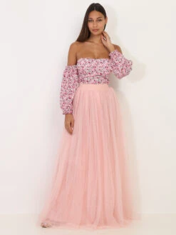 Jupe Longue En Tulle -Look De Femme Soldes Boutique U12 W2223 PNK 3