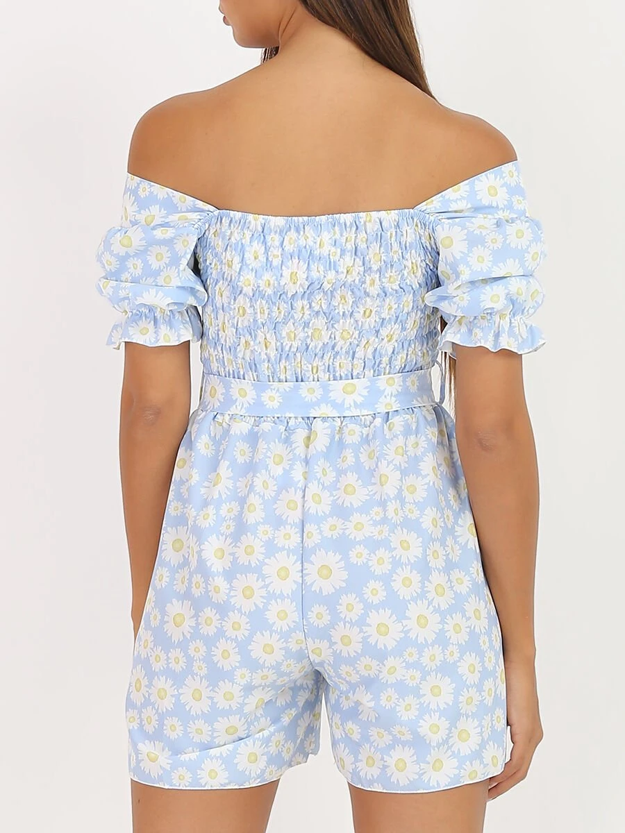 Combi-short à Fleurs Et Volants 2 Combi-short à Fleurs Et Volants – Image 2