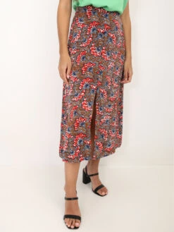 Jupe à Motif Fleurs Style Wax