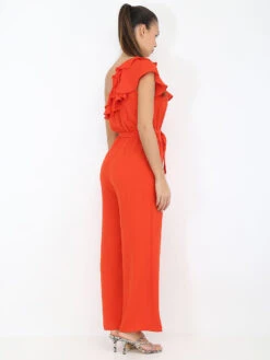 Combinaison Asymétrique à Volants -Look De Femme Soldes Boutique V04 OR5851 RED 3