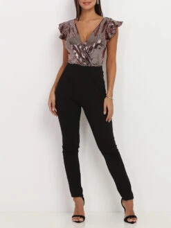 Combinaison à Sequins Et Volants