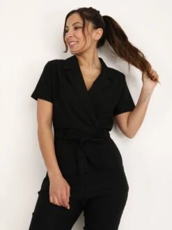 Combinaison Cache Coeur à Ceinture -Look De Femme Soldes Boutique V08 OR5880 BLK 3