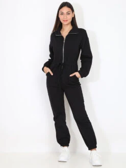 Combinaison Utilitaire à Zip Et Liens 7 Combinaison Utilitaire à Zip Et Liens -Look De Femme Soldes Boutique V09 8095 BLK 4