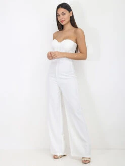 Combinaison Bustier Effet Corset -Look De Femme Soldes Boutique V11 15187 ECRU 3