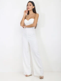 Combinaison Bustier Effet Corset -Look De Femme Soldes Boutique V11 15187 ECRU 4