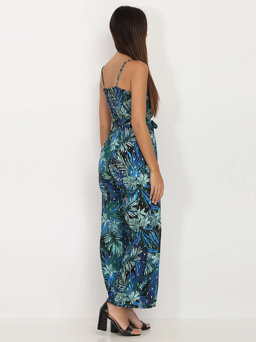 Combinaison Pantalon à Imprimé Feuilles 2 Combinaison Pantalon à Imprimé Feuilles – Image 2