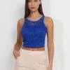 Crop-top En Dentelle Sans Manches