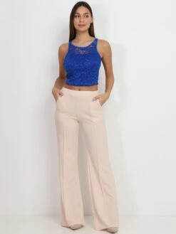 Crop-top En Dentelle Sans Manches -Look De Femme Soldes Boutique V21 3349 BLU 3