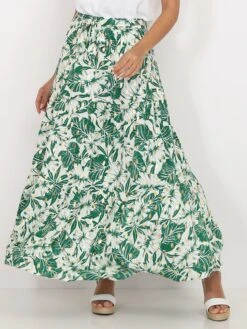 Jupe à Feuilles Et Détails Dorés