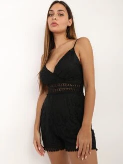 Combi-short En Dentelle Et Crochet