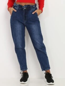 Jeans Droit élastique à La Taille