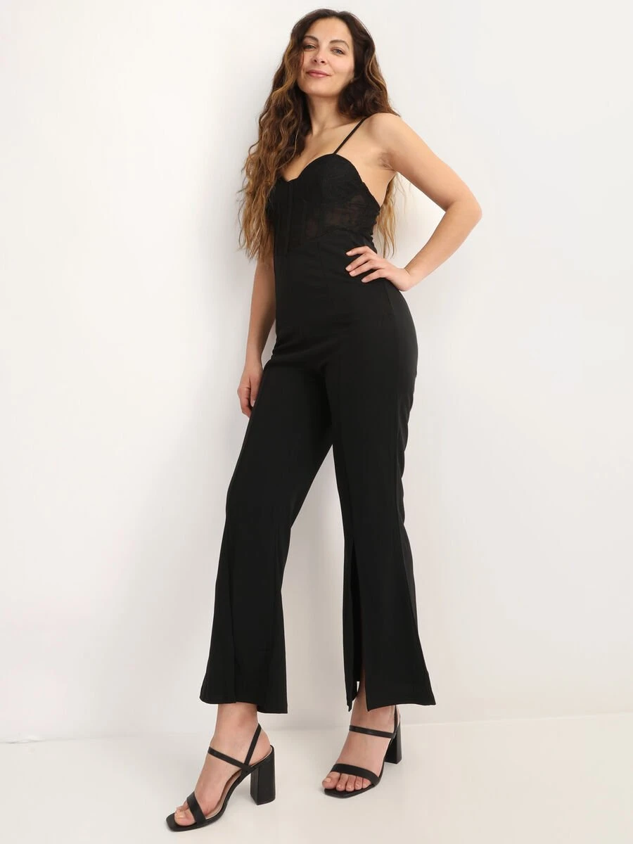 Combinaison Corset En Dentelle à Fentes 1 Combinaison Corset En Dentelle à Fentes