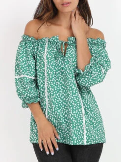 Top à Fleurs Et Col Bardot