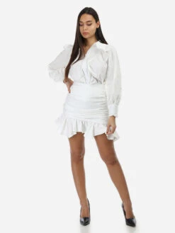 Jupe Froncée à Volants 6 Jupe Froncée à Volants -Look De Femme Soldes Boutique W27 0036J WHT 3