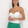 Top Bustier Blanc Torsadé Et Noué Blanc