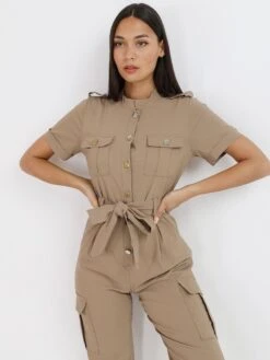 Combinaison Ceinturée à Poches