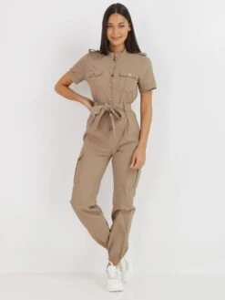 Combinaison Ceinturée à Poches 8 Combinaison Ceinturée à Poches -Look De Femme Soldes Boutique X28 5151 BGE 4