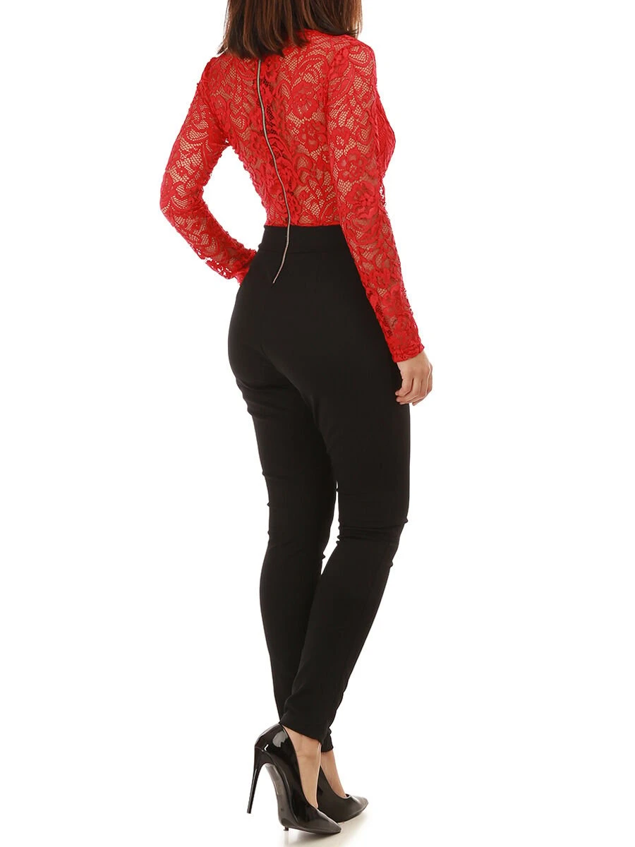 Combinaison à Dentelle Et Col V 2 Combinaison à Dentelle Et Col V – Image 2