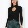 Top En Maille Cut-out Et Froncé