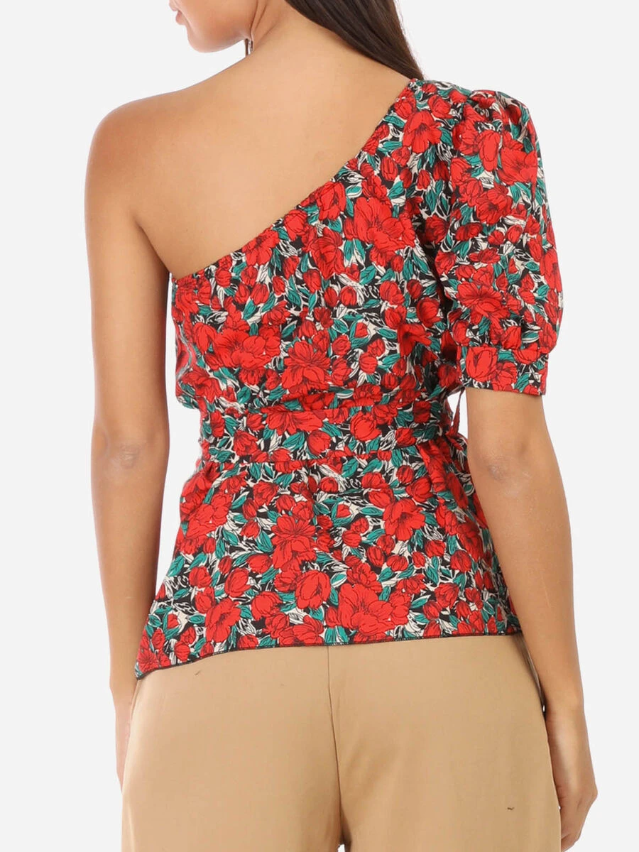 Top Fluide Asymétrique Motifs Fleurs 2 Top Fluide Asymétrique Motifs Fleurs – Image 2