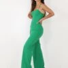 Combinaison Pantalon évasé Vert à Bretelles Vert
