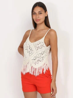 Top En Crochet à Franges